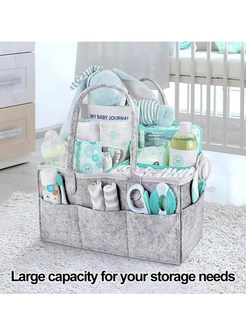 PRIMO PLUS Portable Diaper Caddy Organizer – Multi-Functional Nursery Storage Bin for Baby Essentials, Changing Table Organizer with Removable Dividers. - Image 3